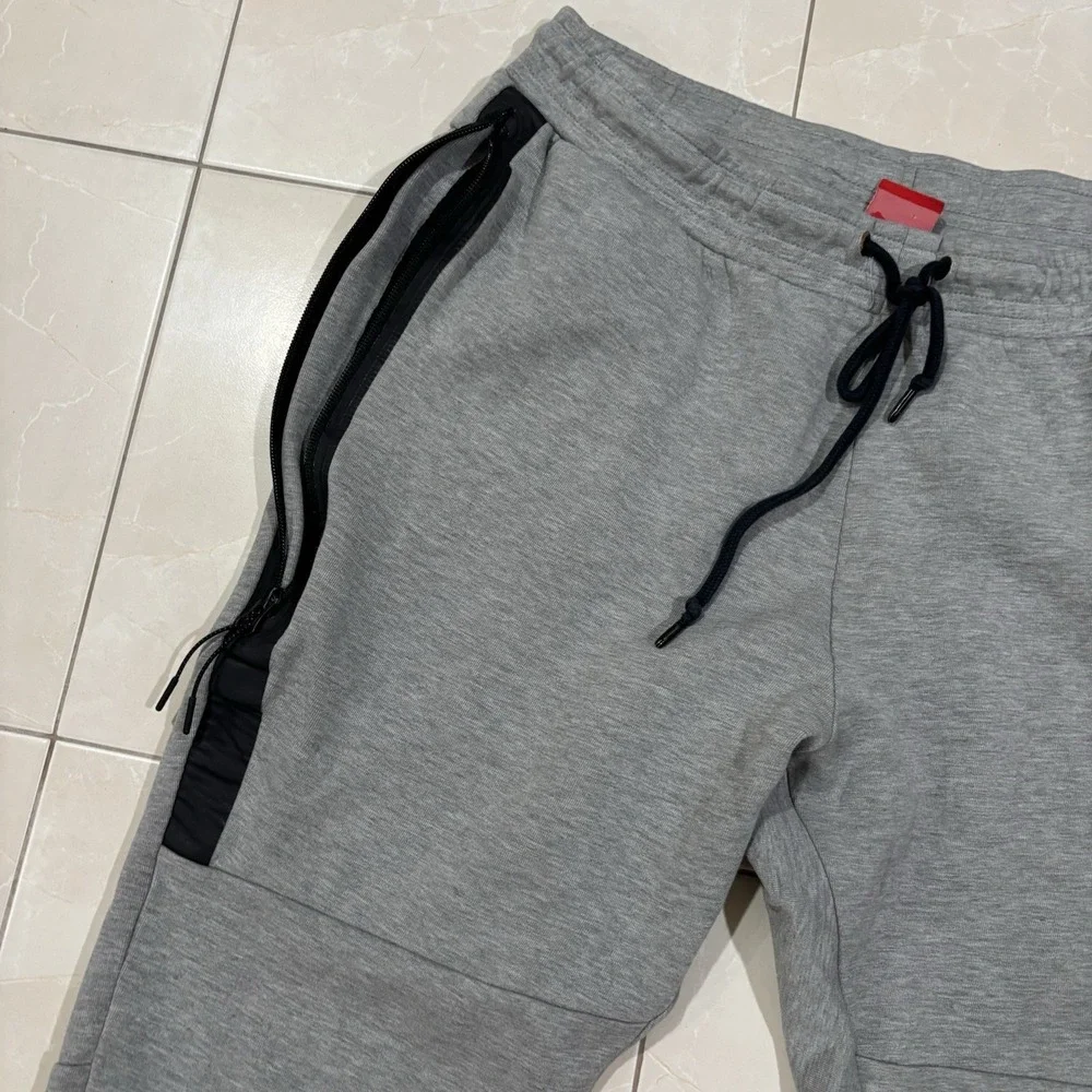 Nike Tech Sweatpants Mens Large Gray Fleece Jogger Zip Pocket 545343-065